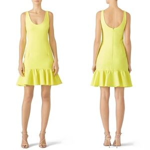 Milly Geneva Mini Dress Neon Yellow Size 8